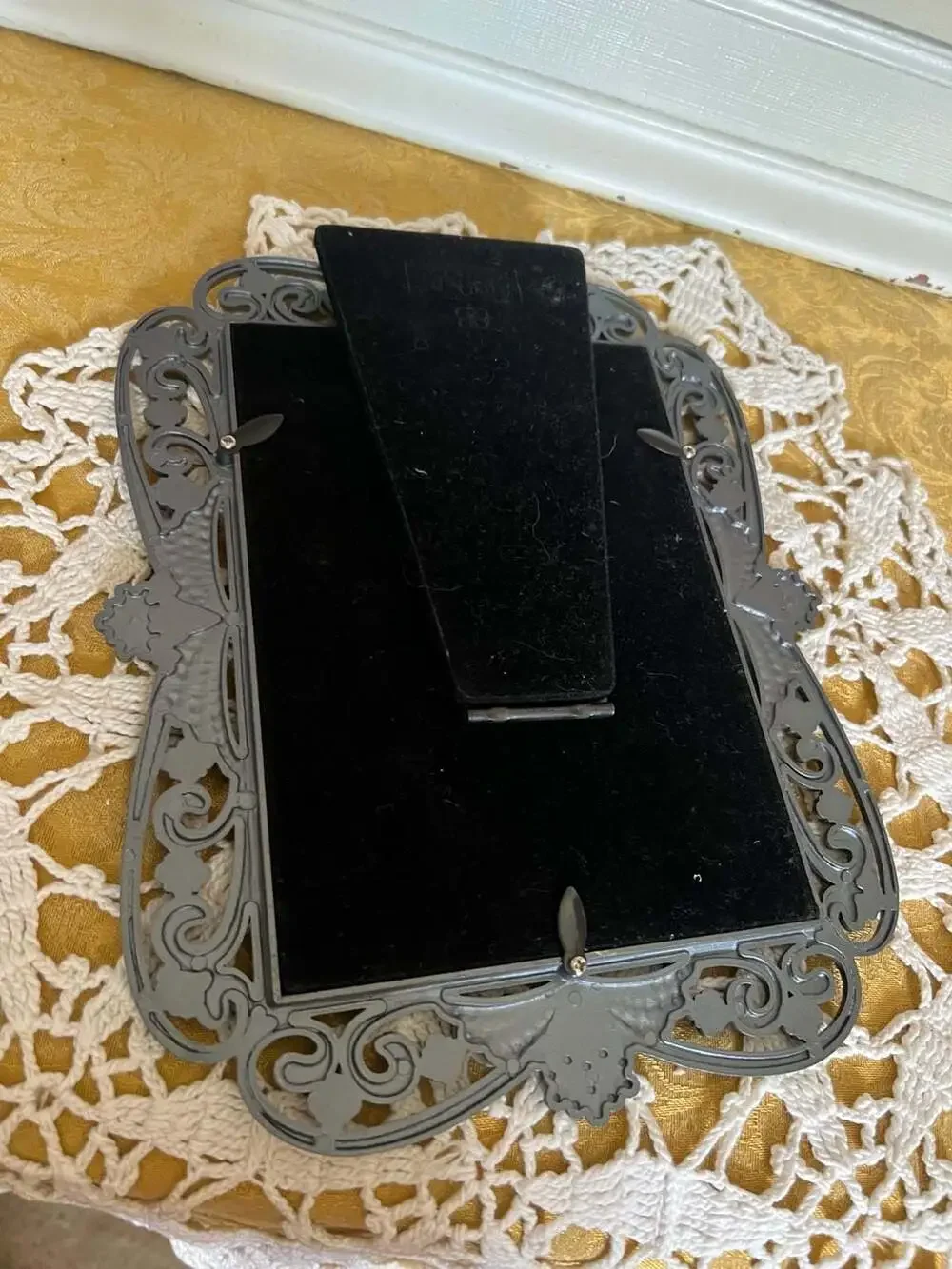 Burnes of Boston Ornate Vintage-Style Pewter Picture Frame with Faux Pearls and